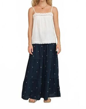 NEW M.A.B.E. lucca maxi skirt in indigo